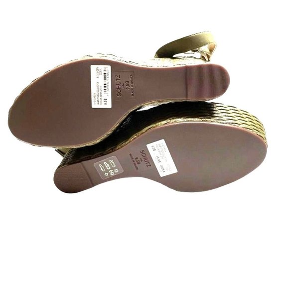 NIB SCHUTZ EDUARDA WEDGE SANDALS IN ASPEN GREEN SZ:9.5  NWT - Picture 9 of 13